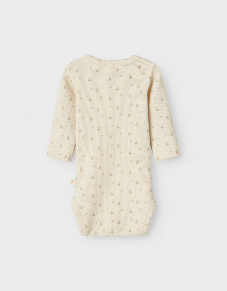 Baby Girl's Gago Long Sleeve Slim Bodysuit Turtledove Flower