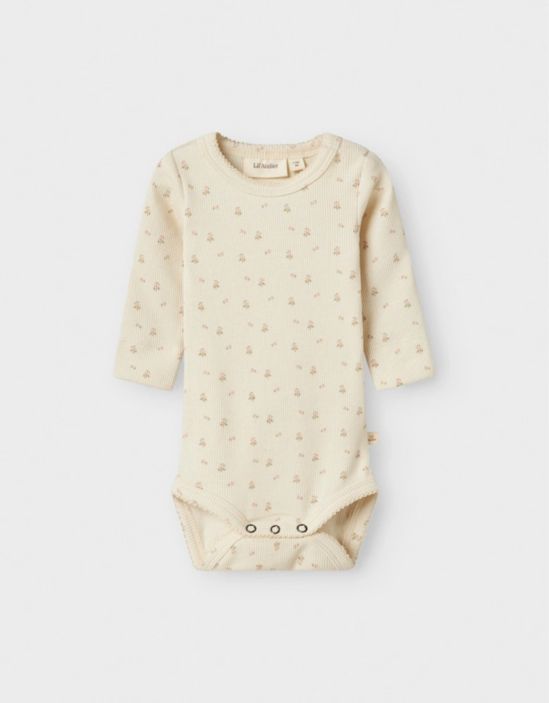 Baby Girl's Gago Long Sleeve Slim Bodysuit Turtledove Flower