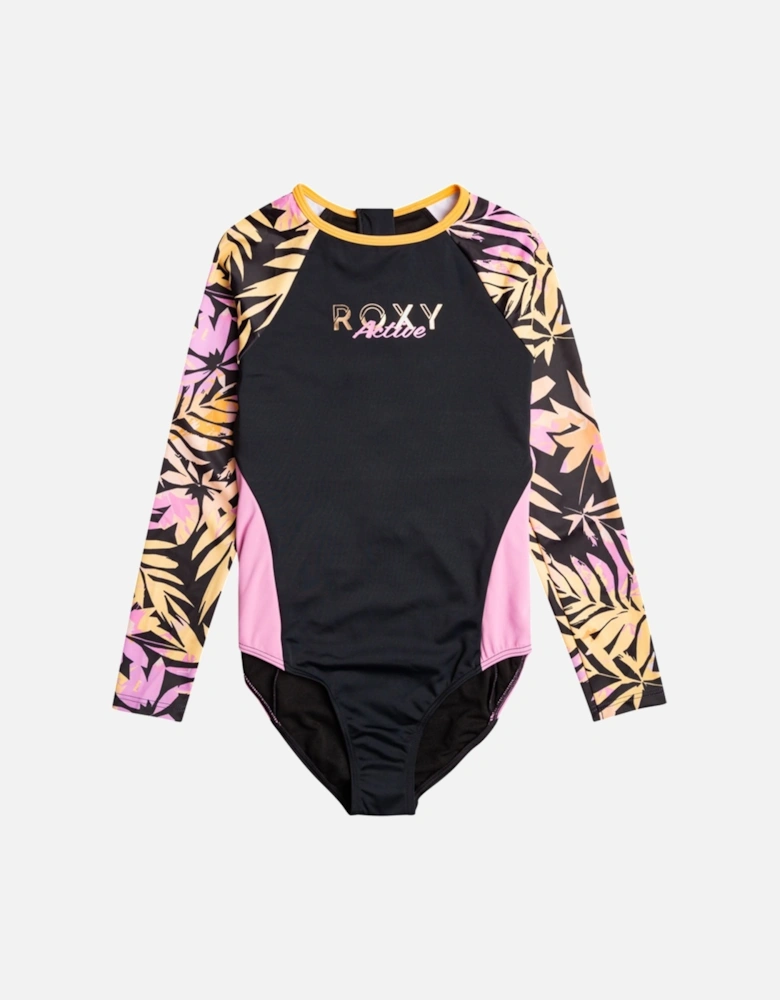 Kids Active Joy Long Sleeve One Piece Rash Vest - Anthracite