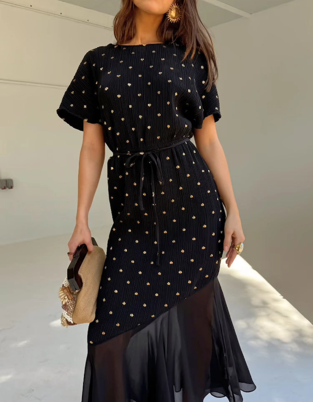 Black plisse dress, 6 of 5