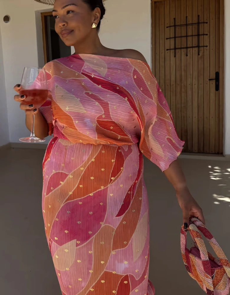 Pink abstract Tilly dress petite