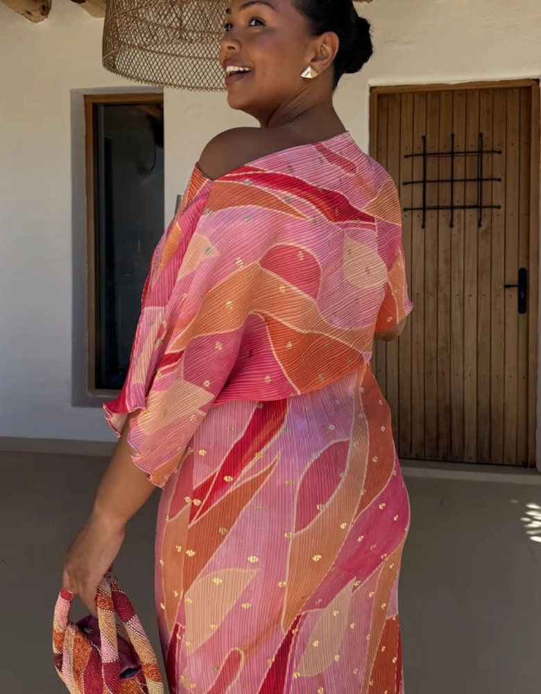 Pink abstract Tilly dress petite