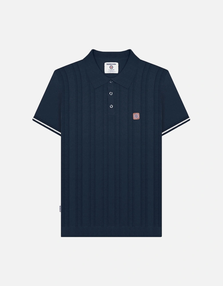 Mens Knitted Short Sleeve Polo Shirt