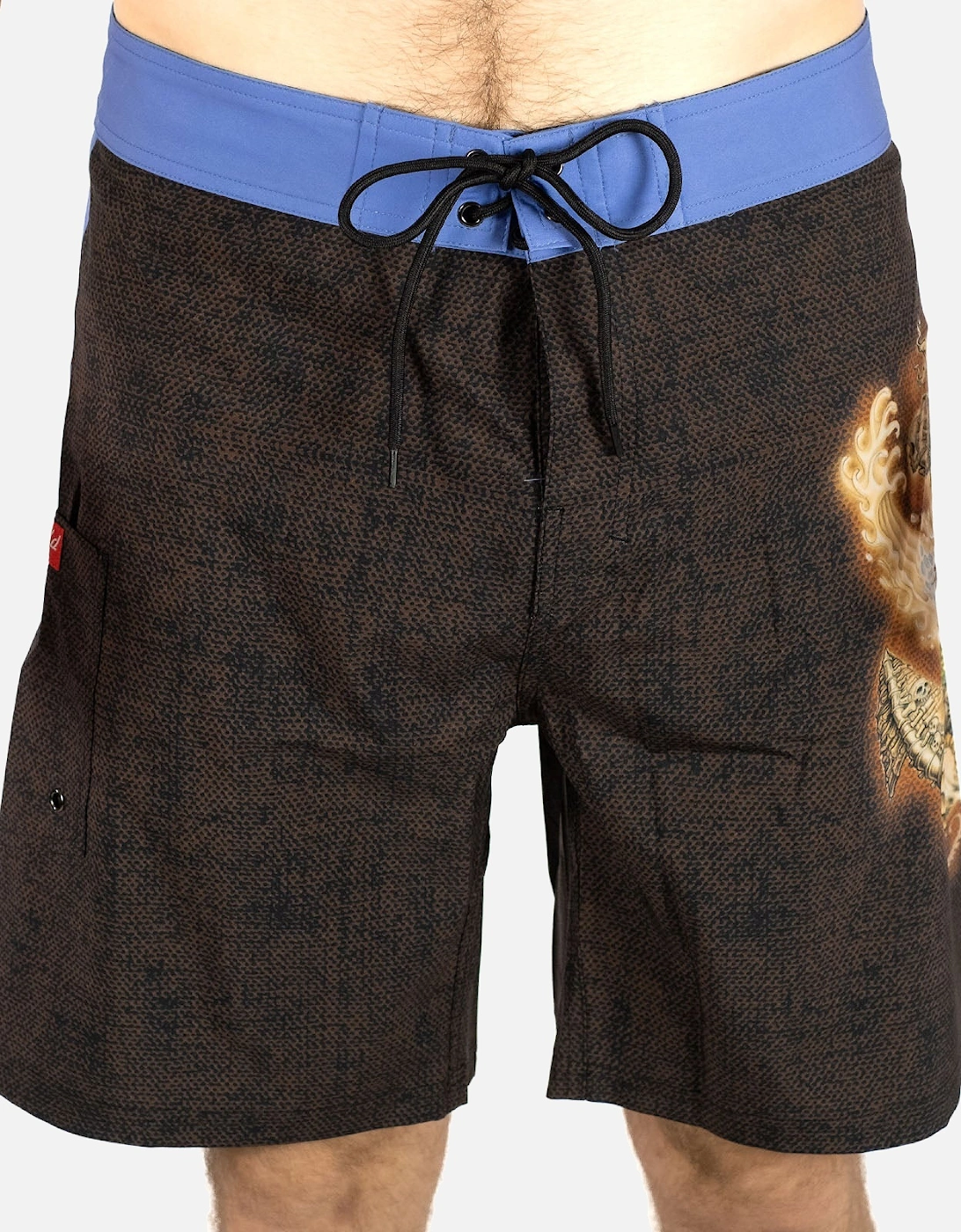 Mens Dragon Anchor Surf Board Swim Shorts - Black, 2 of 1