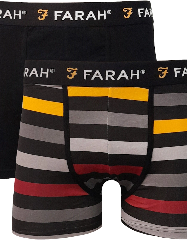Mens Brundle 2 Pack Elasticated Boxer Shorts - Multi