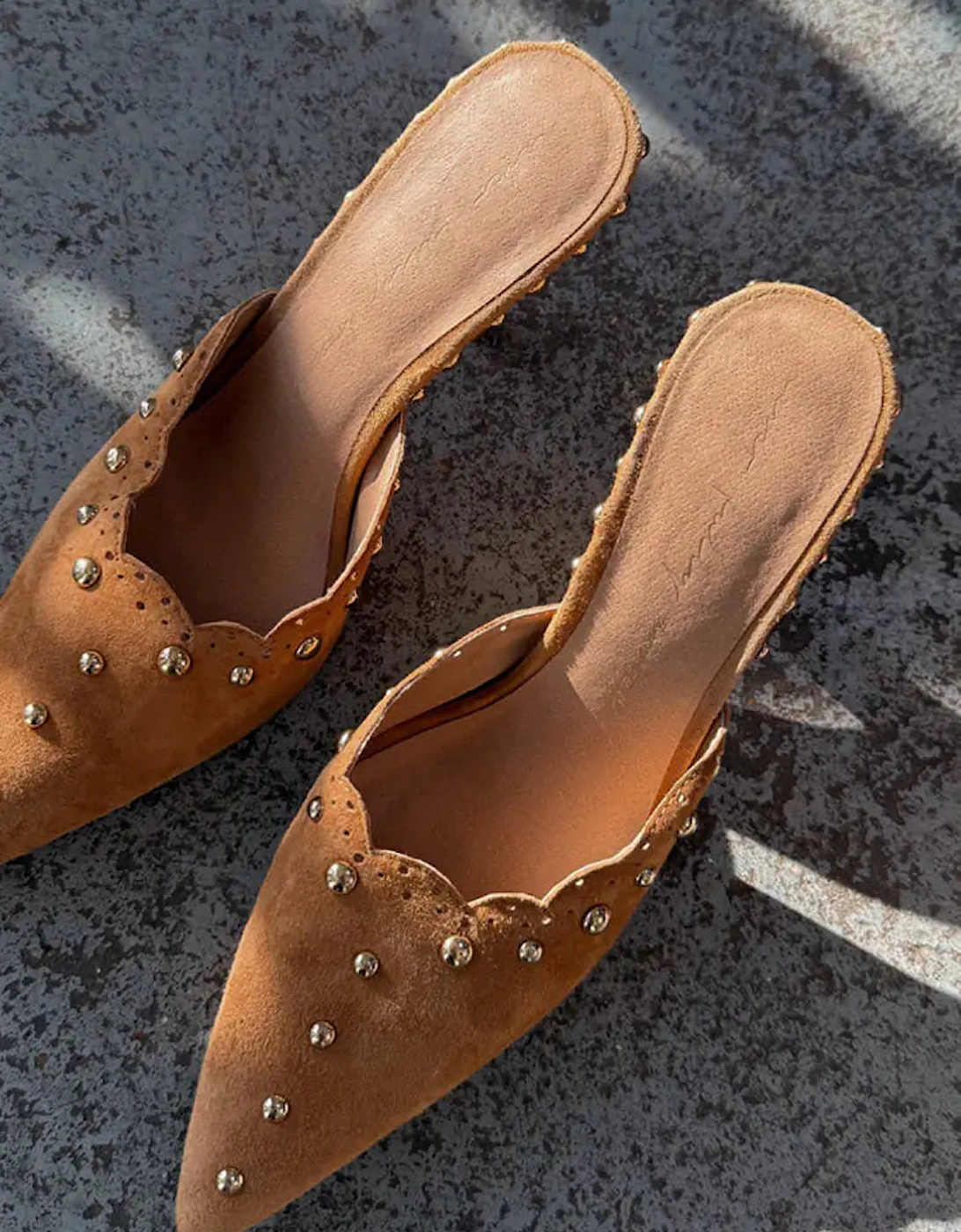 Suede scallop city mules, 3 of 2