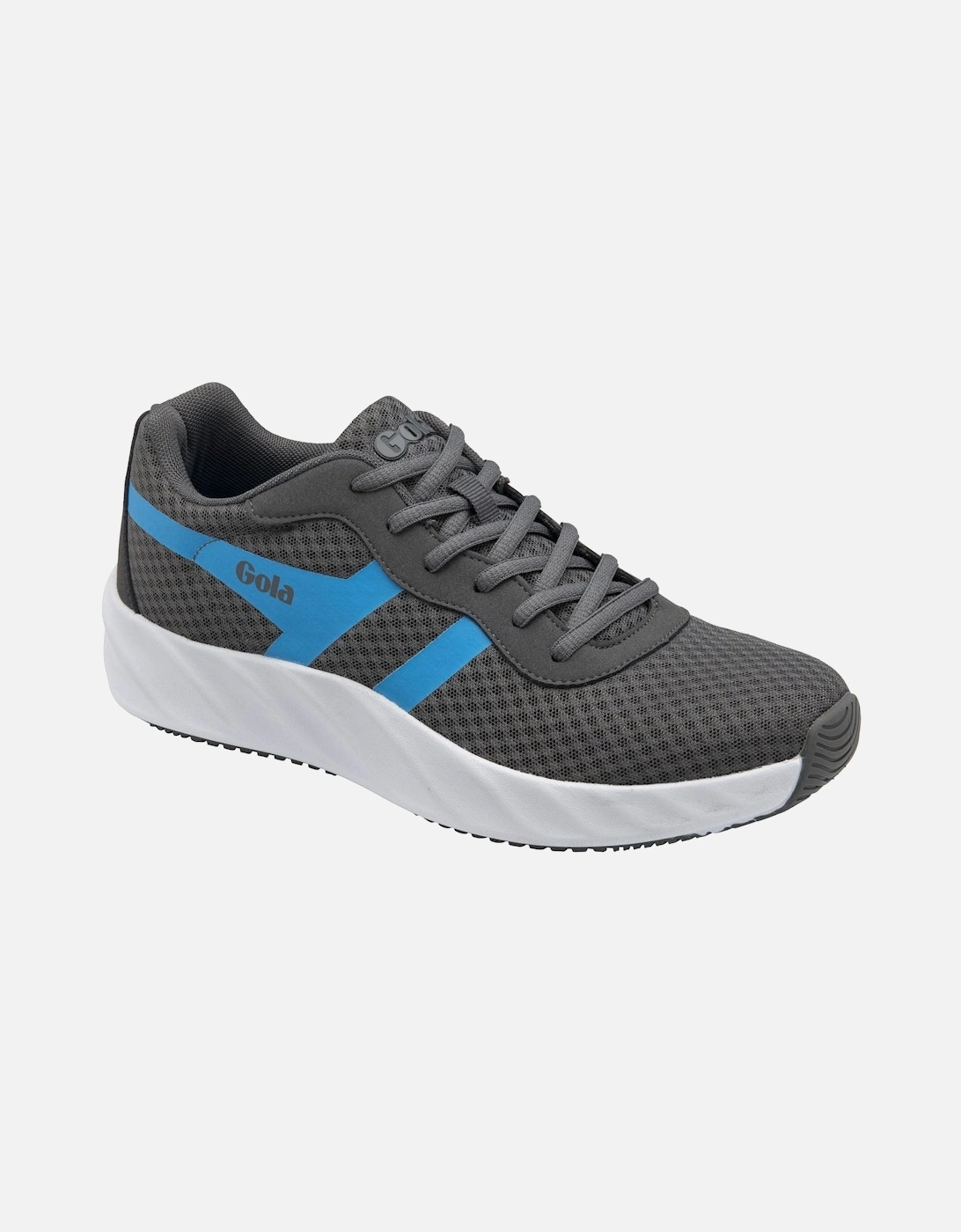 Mens Performance Draken Mesh Running Trainers - Charcoal/Process Blue -, 2 of 1
