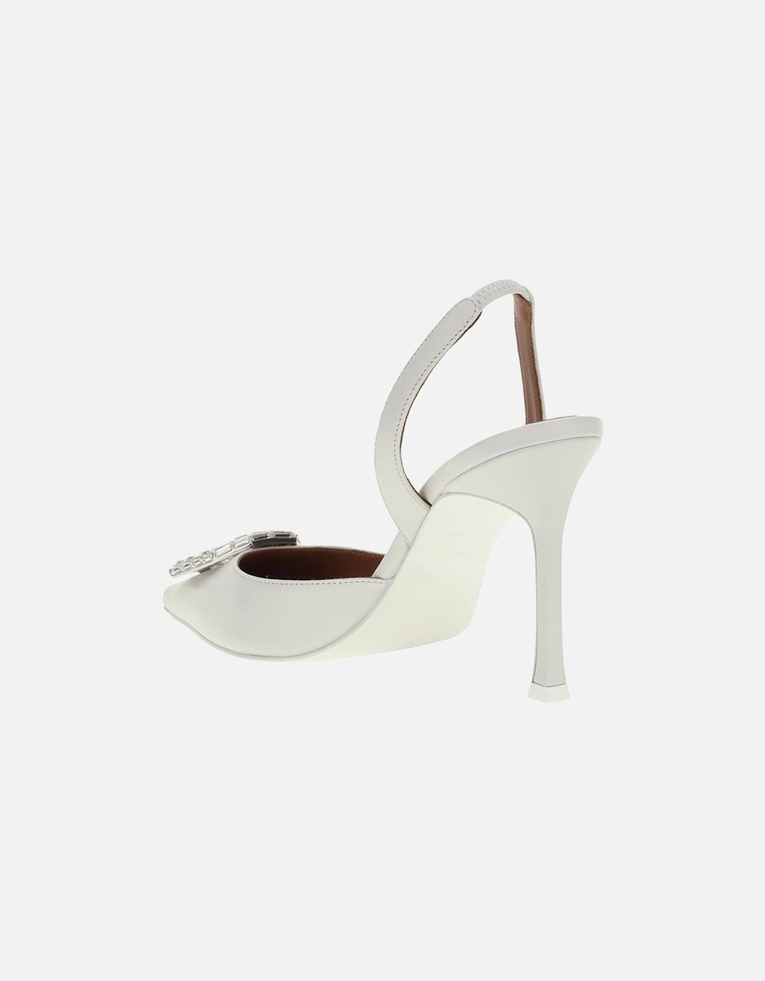 Camelia Leather Pumps with Jewel Applique Women - White