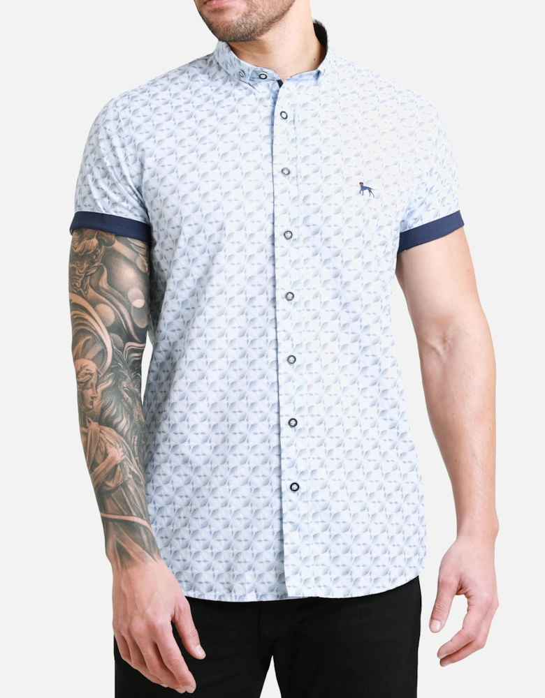 Bewley Ritch Mens Cinco Big Tall Geo Print Shirt - Sky
