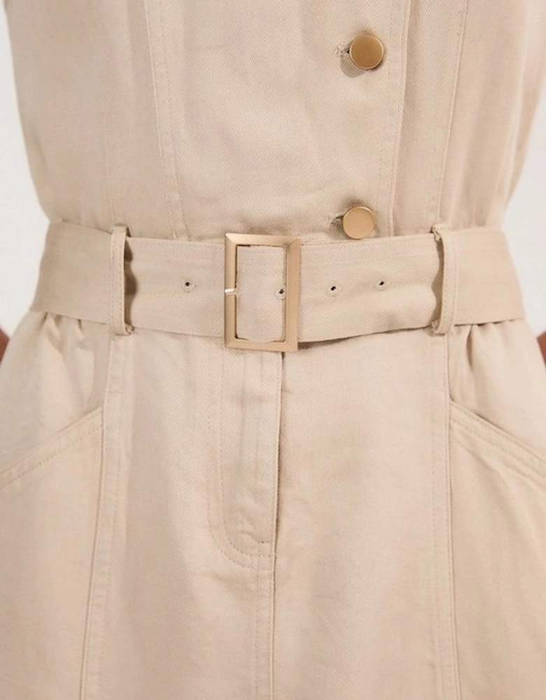 Soft Twill Relaxed Midi Dress