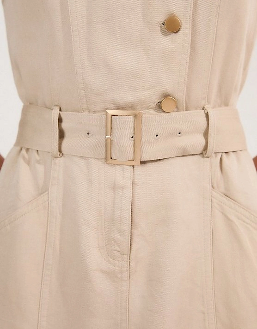 Soft Twill Relaxed Midi Dress