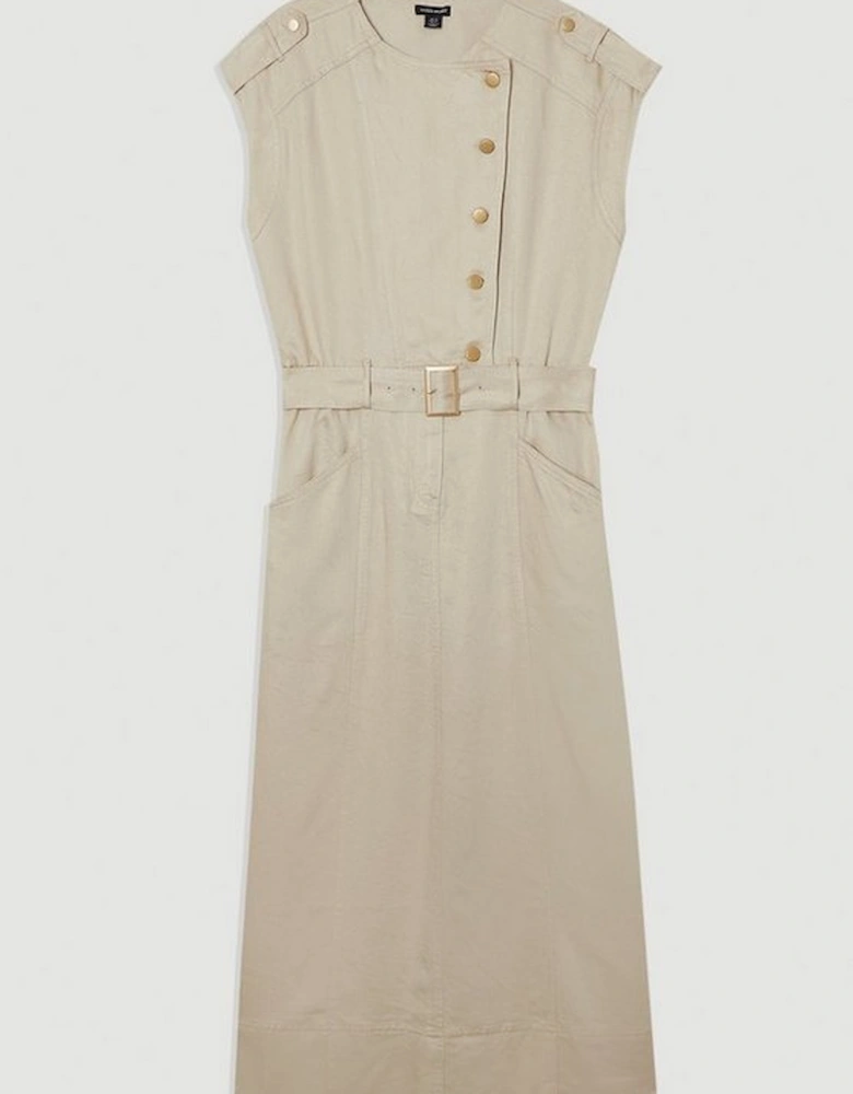 Soft Twill Relaxed Midi Dress