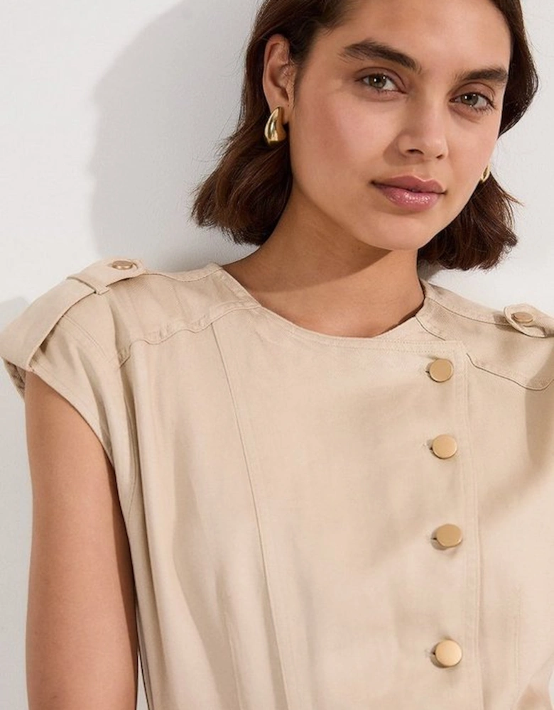 Soft Twill Relaxed Midi Dress