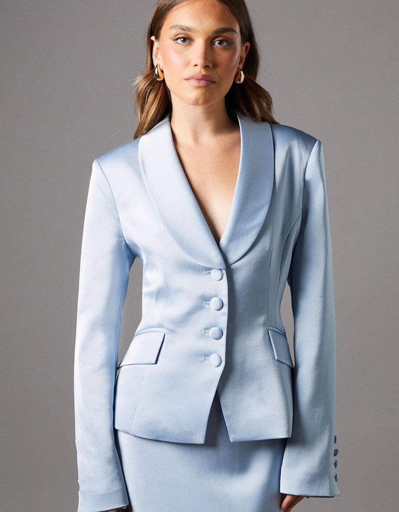 Waisted Jacket With Satin Lapel