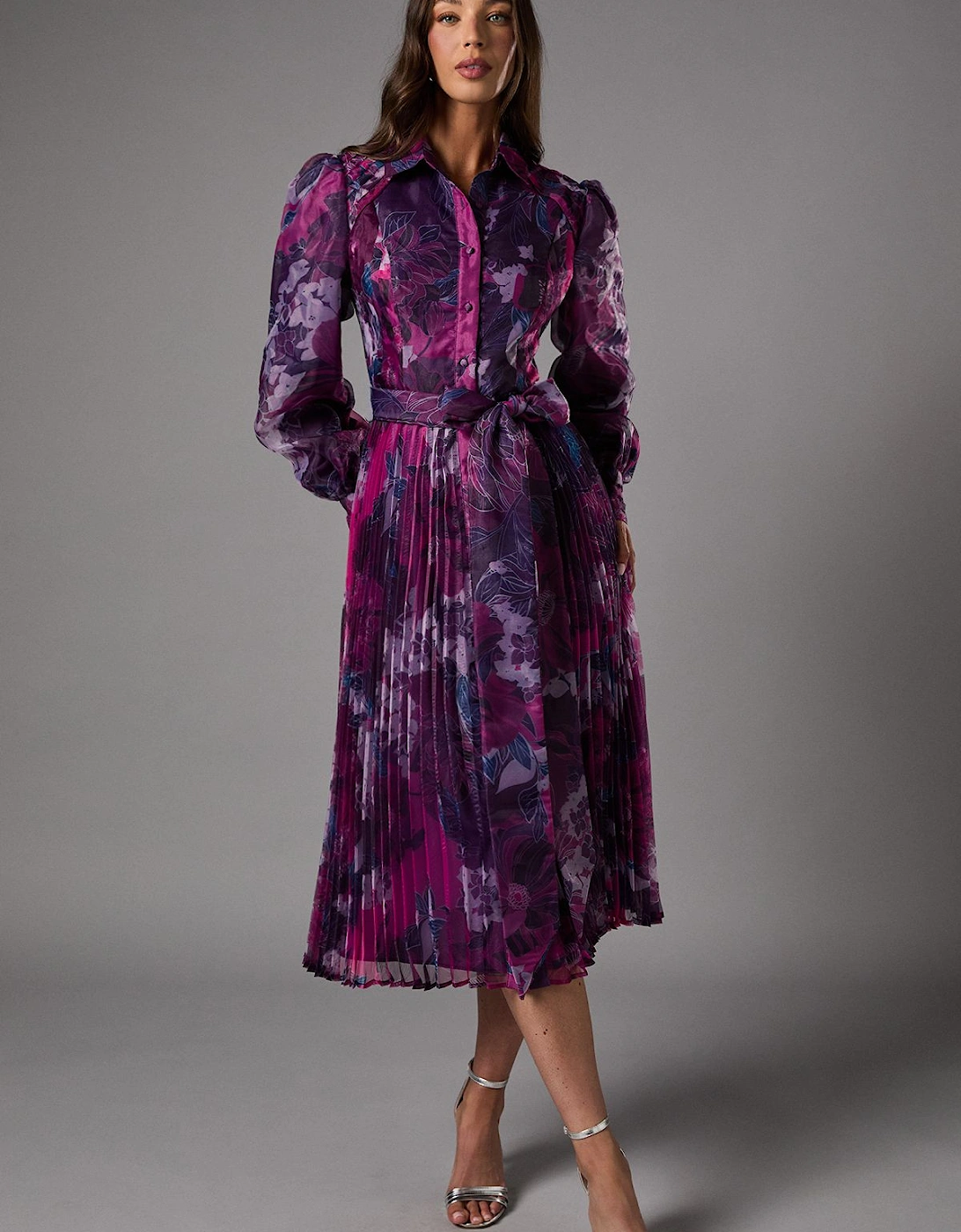 Organza Printed Shirt Dress, 2 of 1
