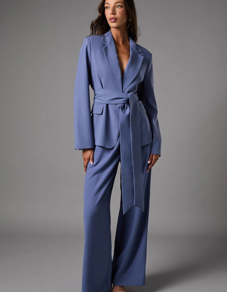 Pleat Front Wide Leg Trouser