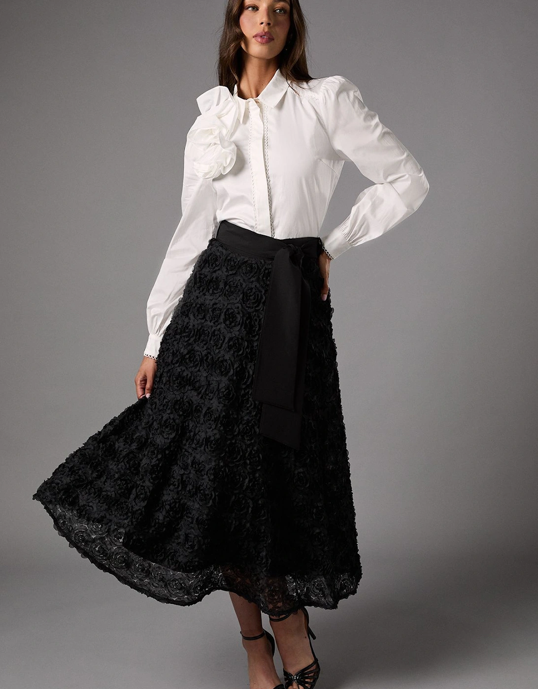 3D Flower Midi Skirt, 2 of 1