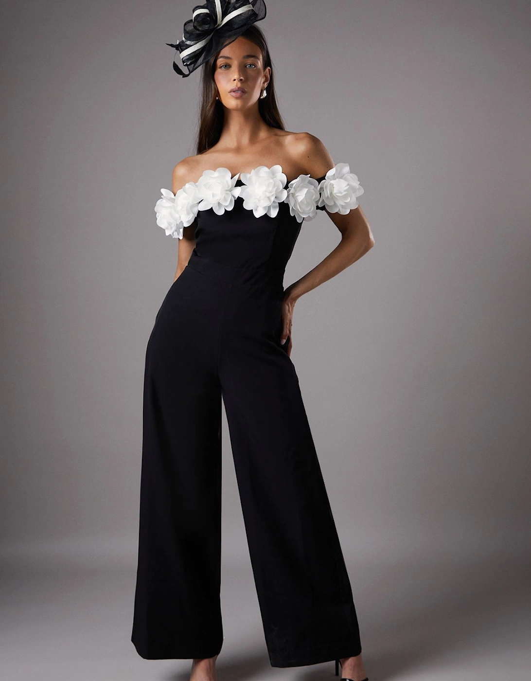 3D Flower Bardot Jumpsuit, 2 of 1