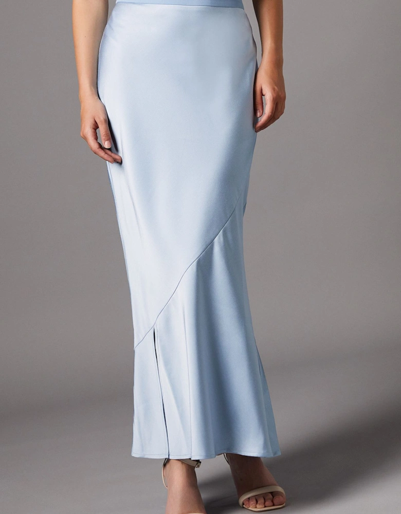 Satin Detail Fitted Skirt