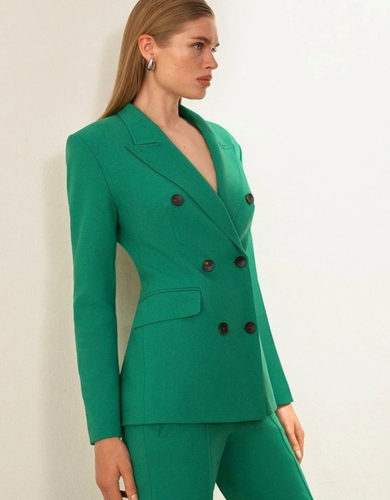 Compact Stretch Double Breasted Blazer