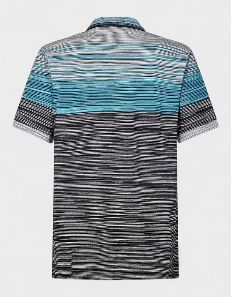 Space Dye Short Sleeve Polo Shirt Blue