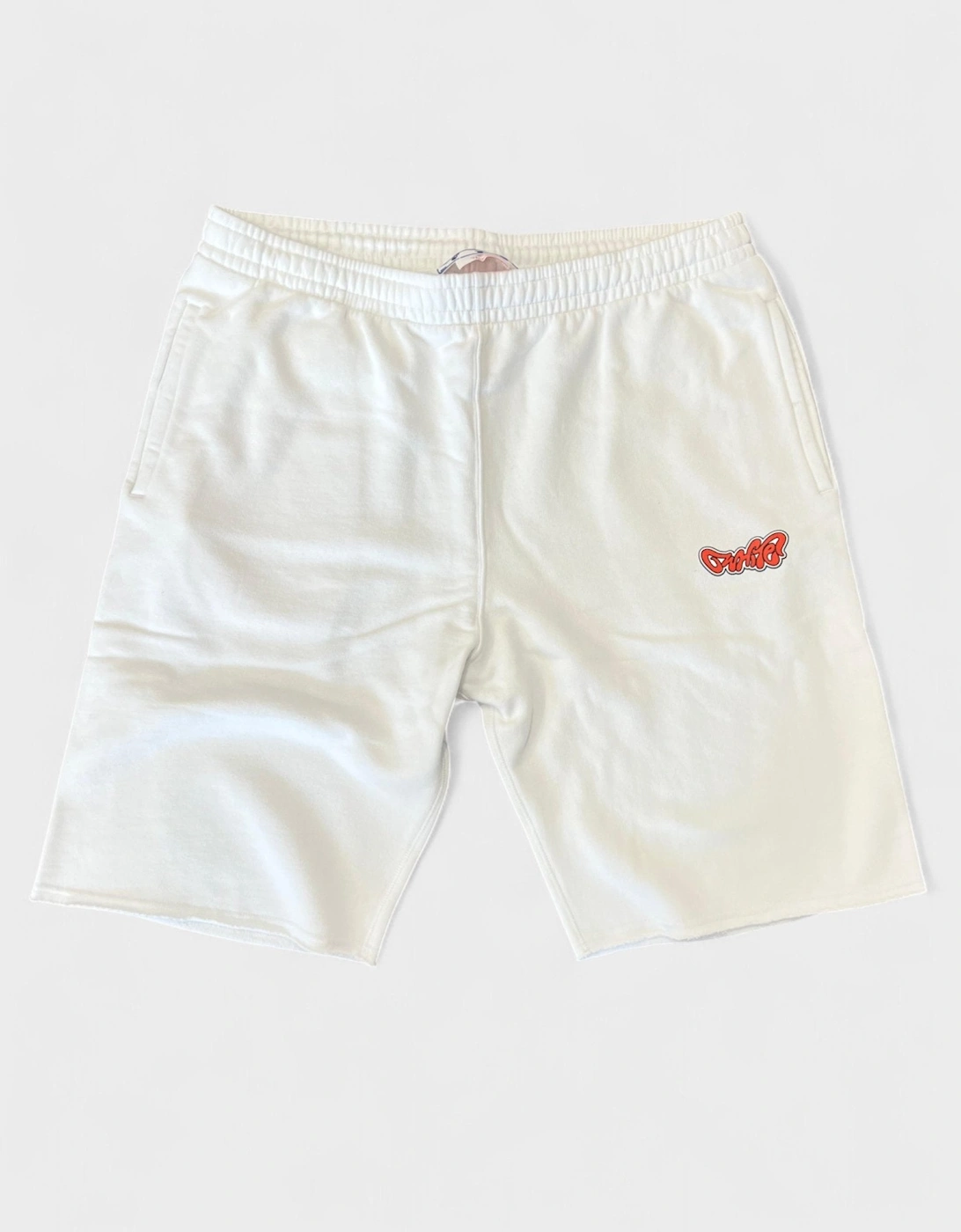 Arrow Sticker Sweatshorts White