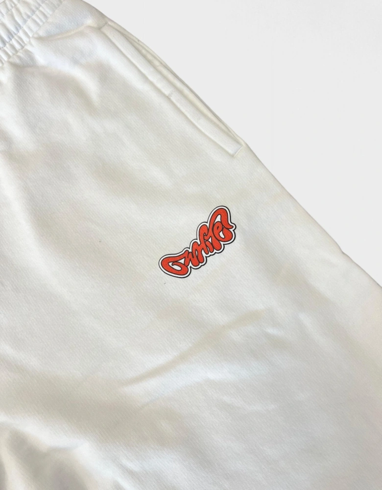Arrow Sticker Sweatshorts White