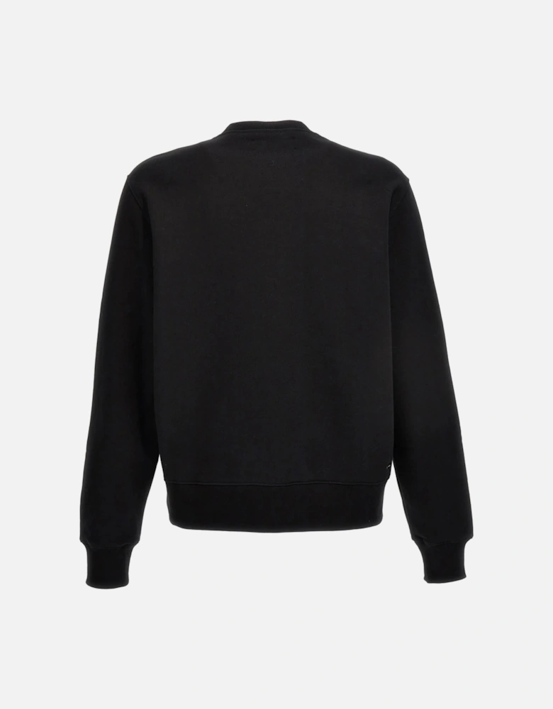 FLORAL CREW NECK SWEATSHIRT BLACK
