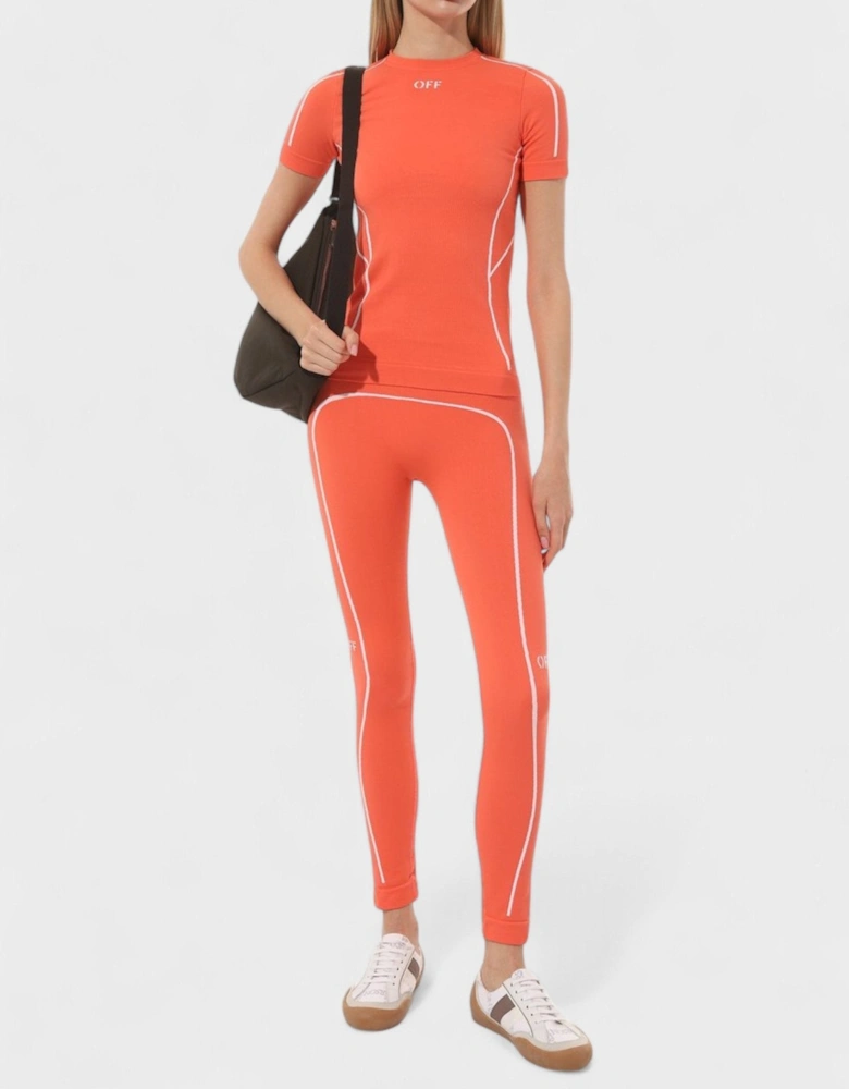Off Stamp Seamless T-Shirt Orange