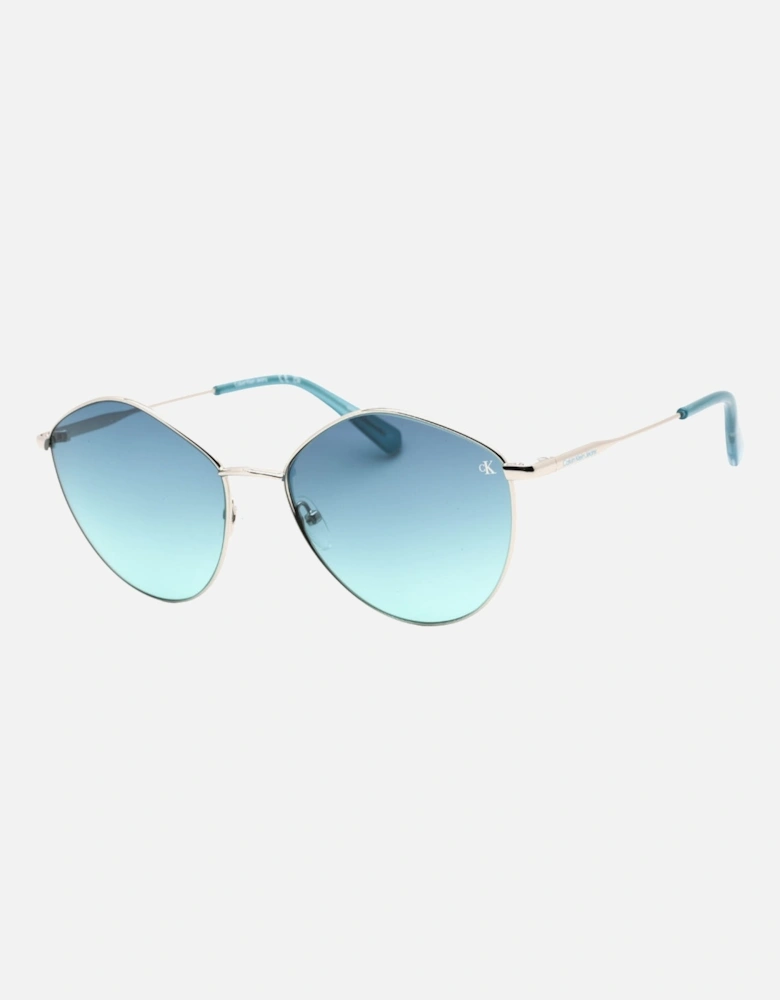Blue Gradient Lensed Silver Sunglasses