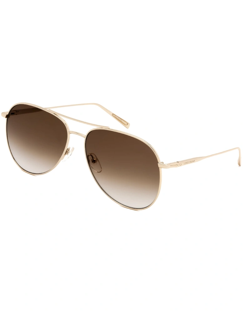 Brown Gradient Gold Sunglasses