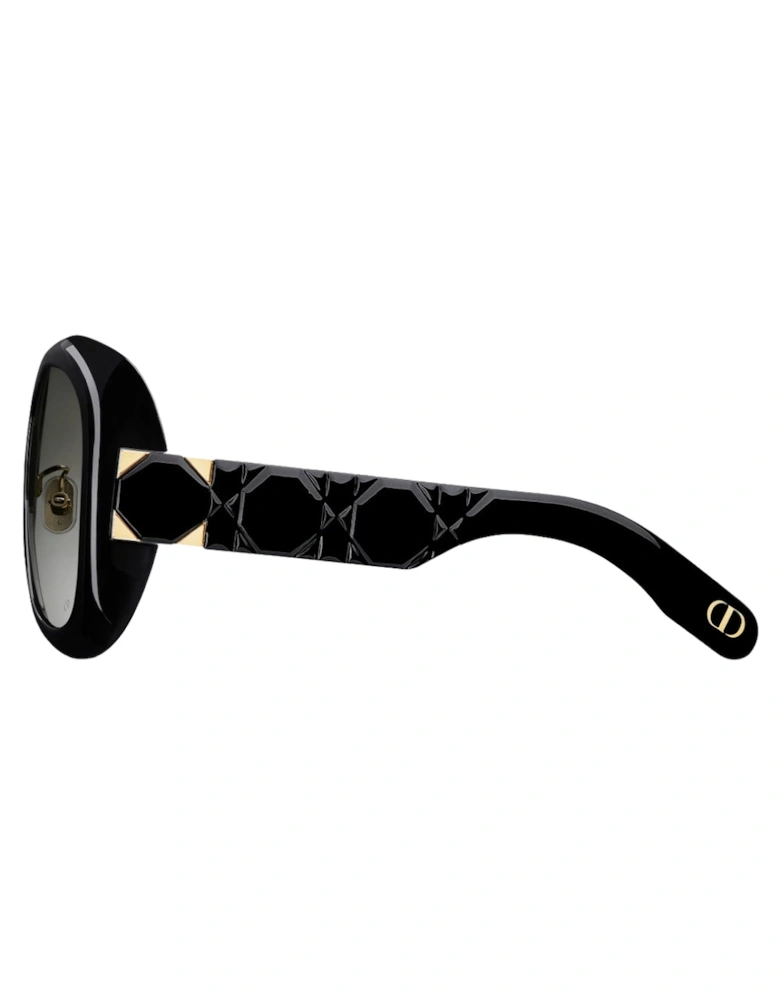 Lady Shiny Black Frame Smoke Grey Lens Sunglasses