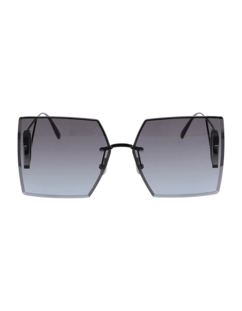 30Montaigne Shiny Gunmetal Frame Blue Lens Sunglasses