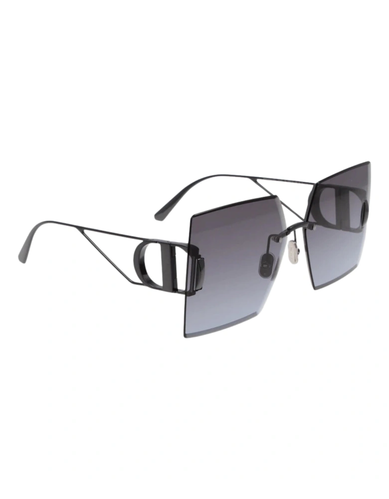 30Montaigne Shiny Gunmetal Frame Blue Lens Sunglasses