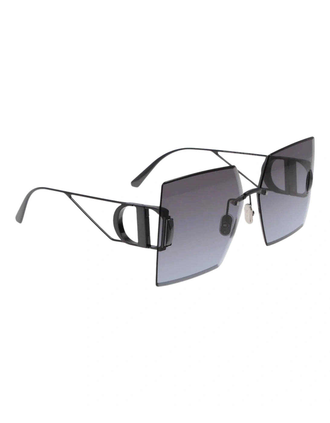 30Montaigne Shiny Gunmetal Frame Blue Lens Sunglasses