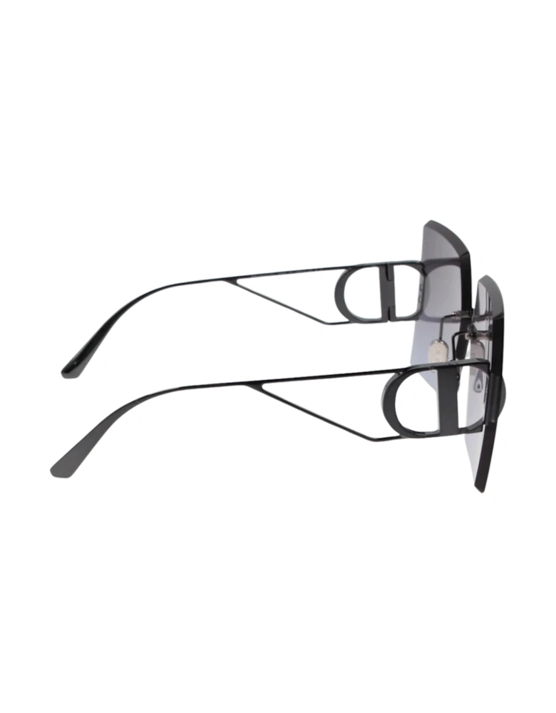 30Montaigne Shiny Gunmetal Frame Blue Lens Sunglasses