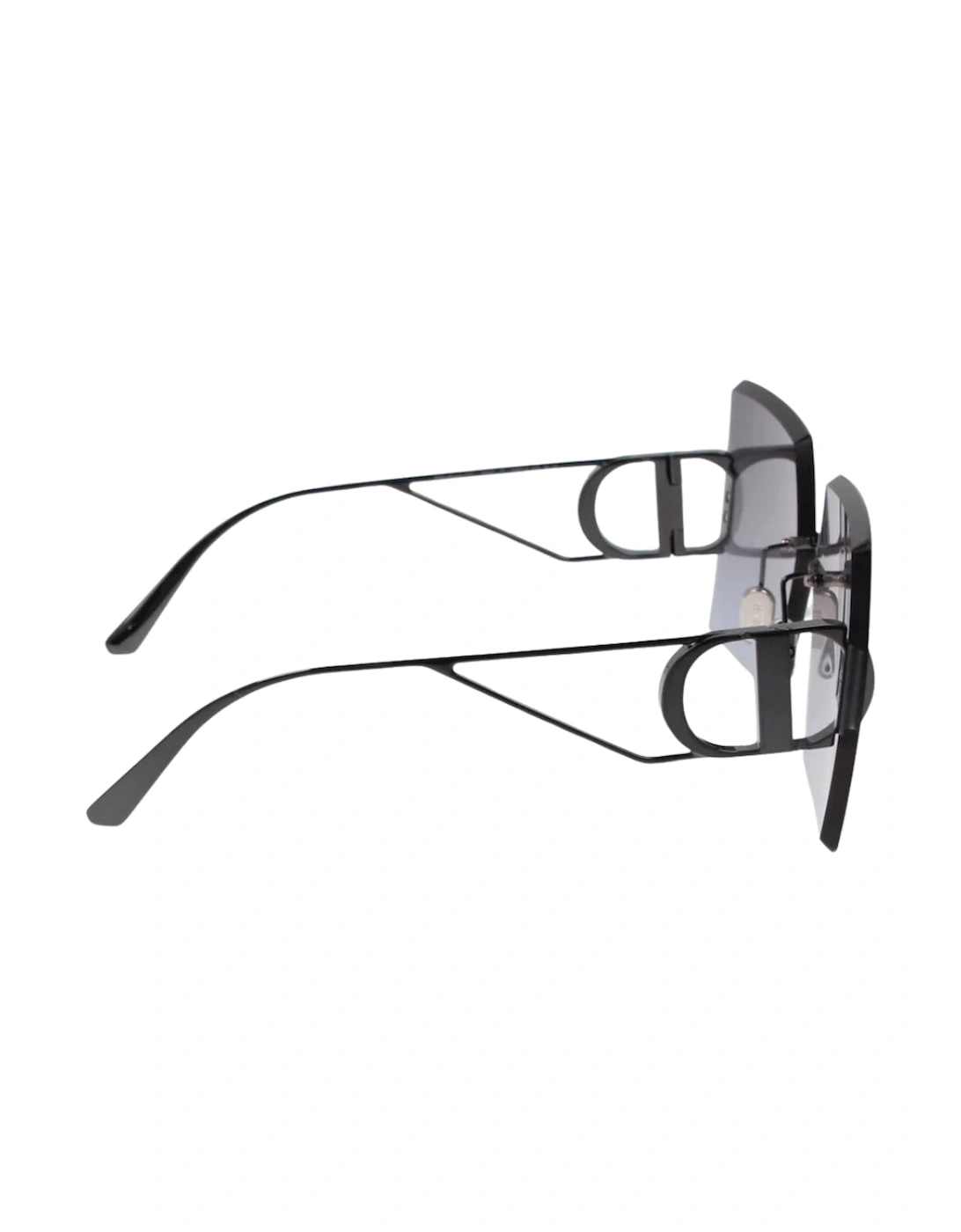 30Montaigne Shiny Gunmetal Frame Blue Lens Sunglasses