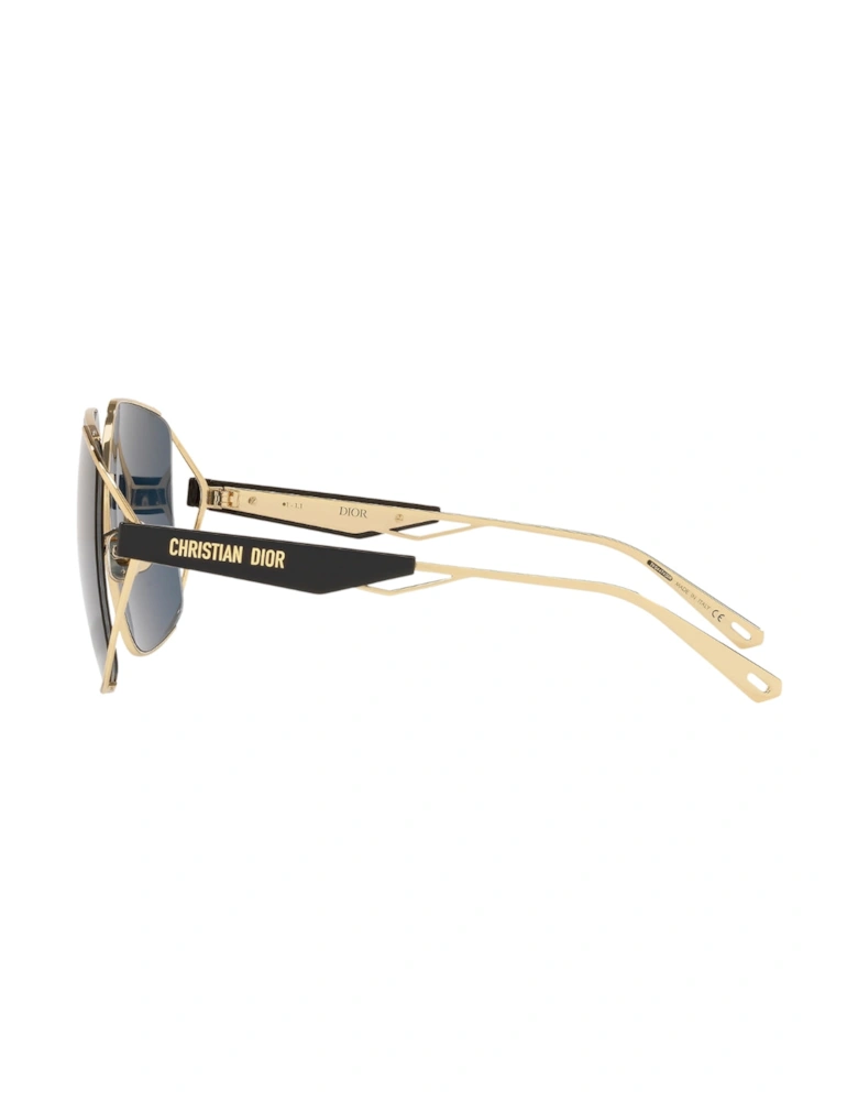ArchiDior Gold Framed Blue Lens Sunglasses