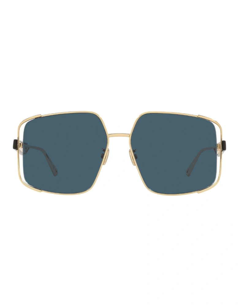 ArchiDior Gold Framed Blue Lens Sunglasses