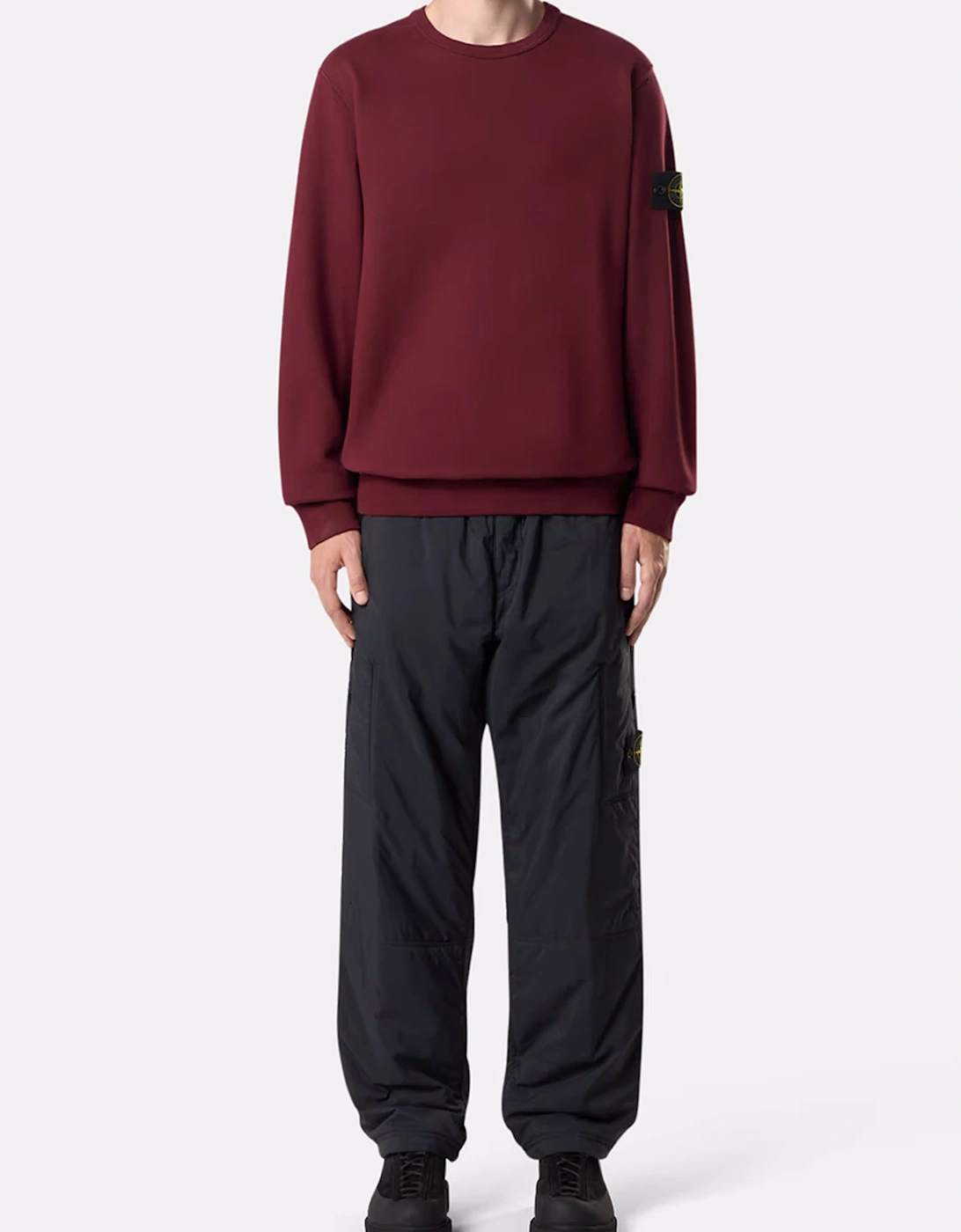 S0A20 Compass Badge Sweater Burgundy