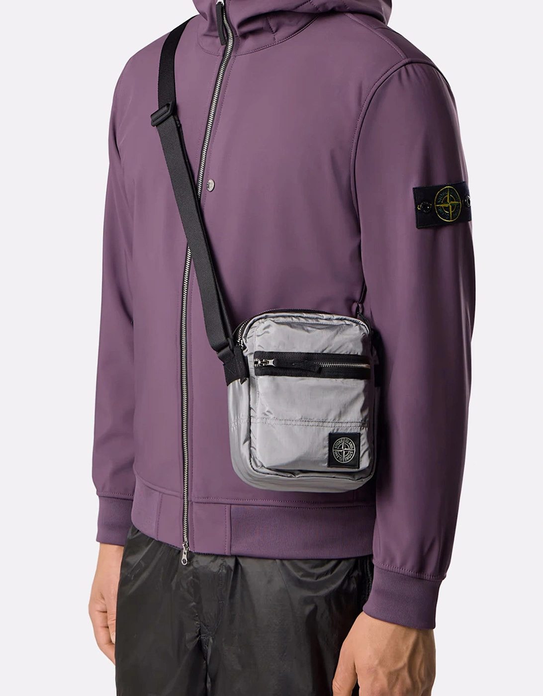 S0251 Compass Patch Cross Body Bag Grey