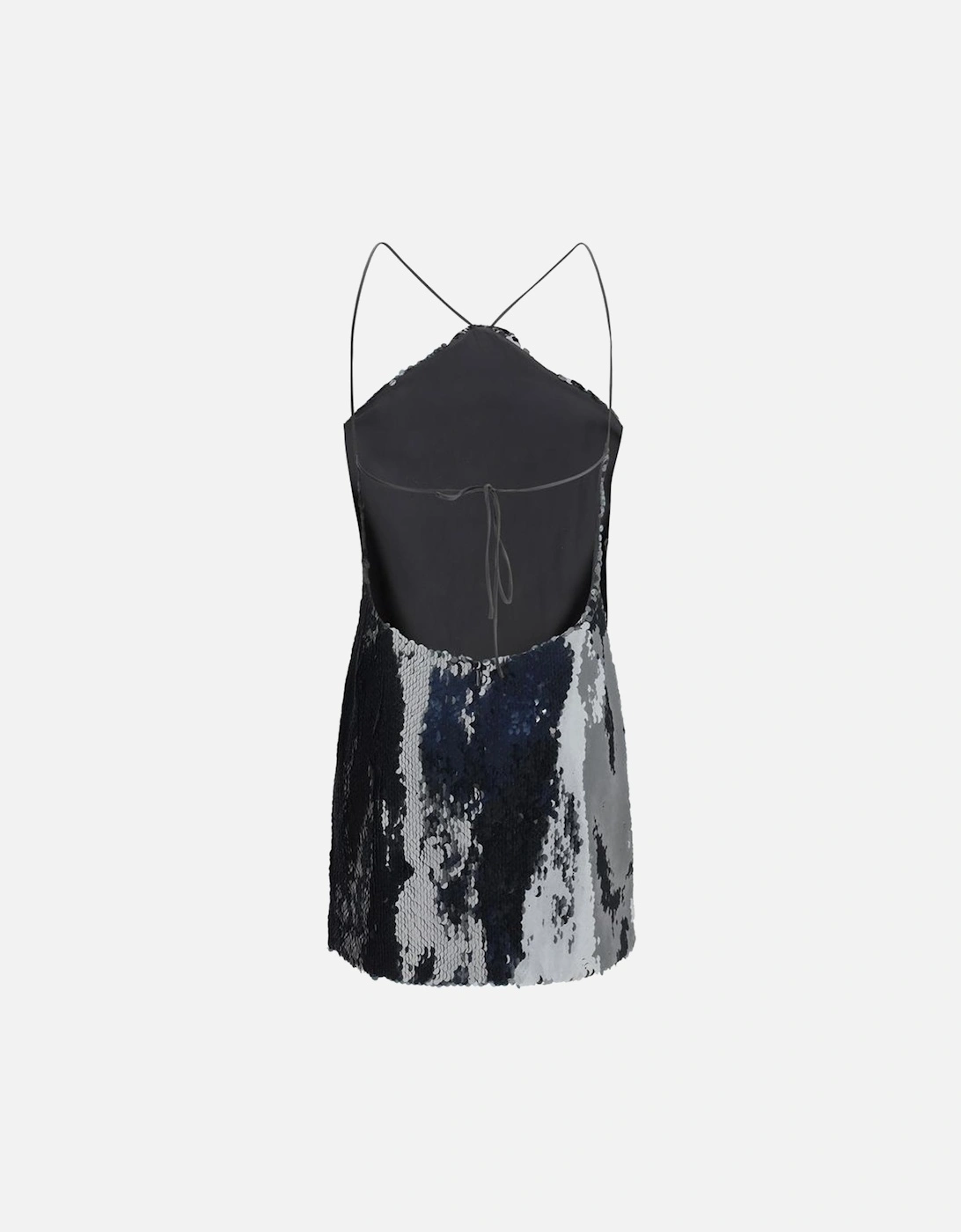 Sequin Mini Dress with 3D Rose and Lace Closure Women - Black Dresses