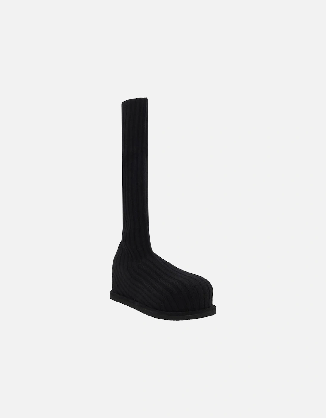 Wool Veneda Stretch Boots with Ribbed Stocking Effect Women - Black