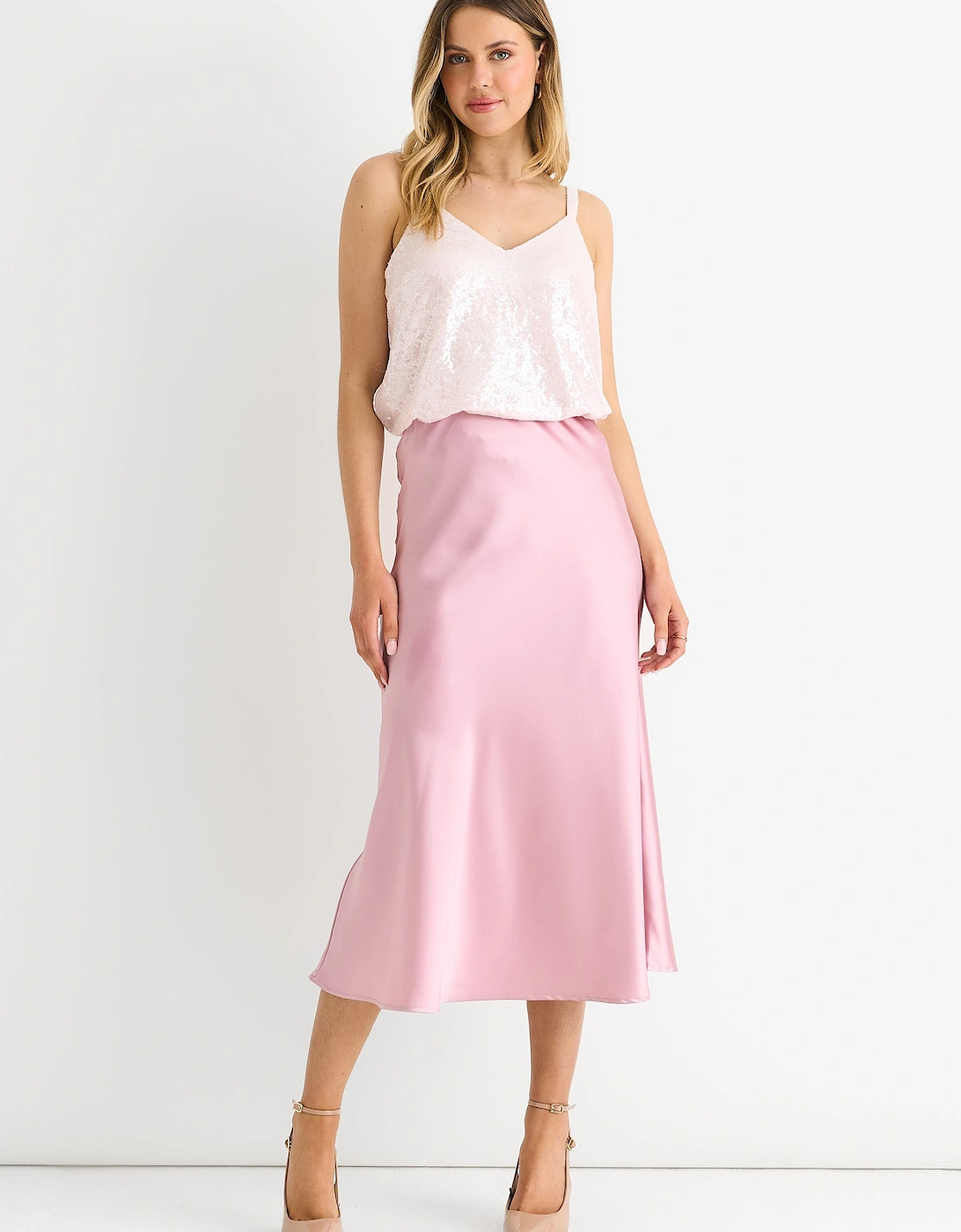 Champagne Sequin V Neck Cami Top, 5 of 4