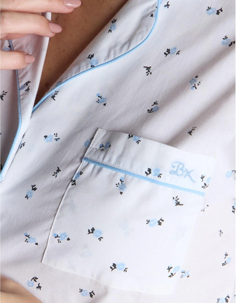Ditsy Floral Ss & Short Revere Set - White Mix