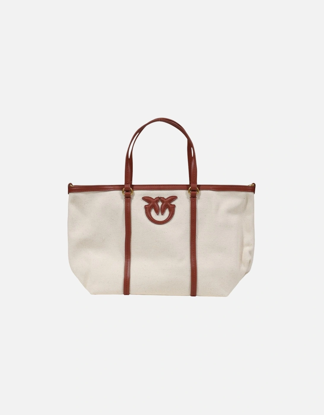 Printed Handbag with Shoulder Strap and Zip Closure Women - Beige Bags