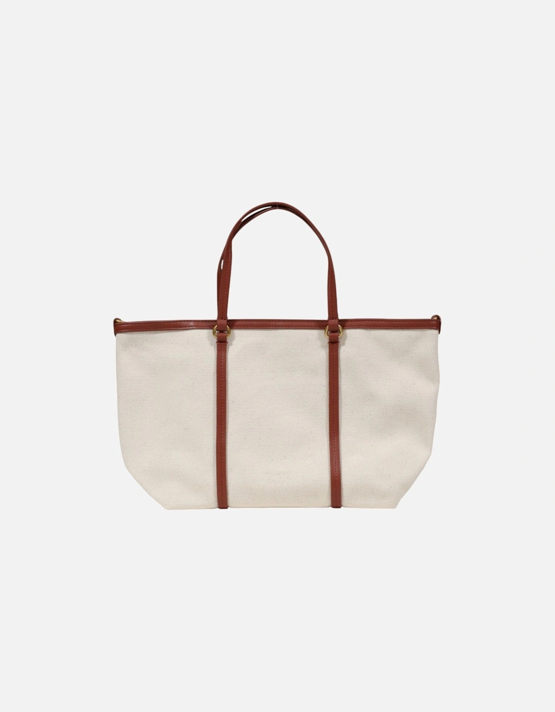 Printed Handbag with Shoulder Strap and Zip Closure Women - Beige Bags