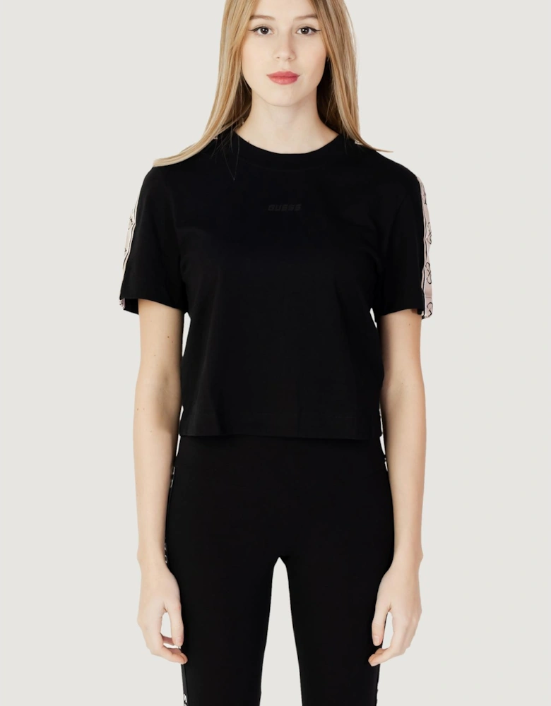 Printed Cotton Round Neck T-shirt Women - Black Shirts