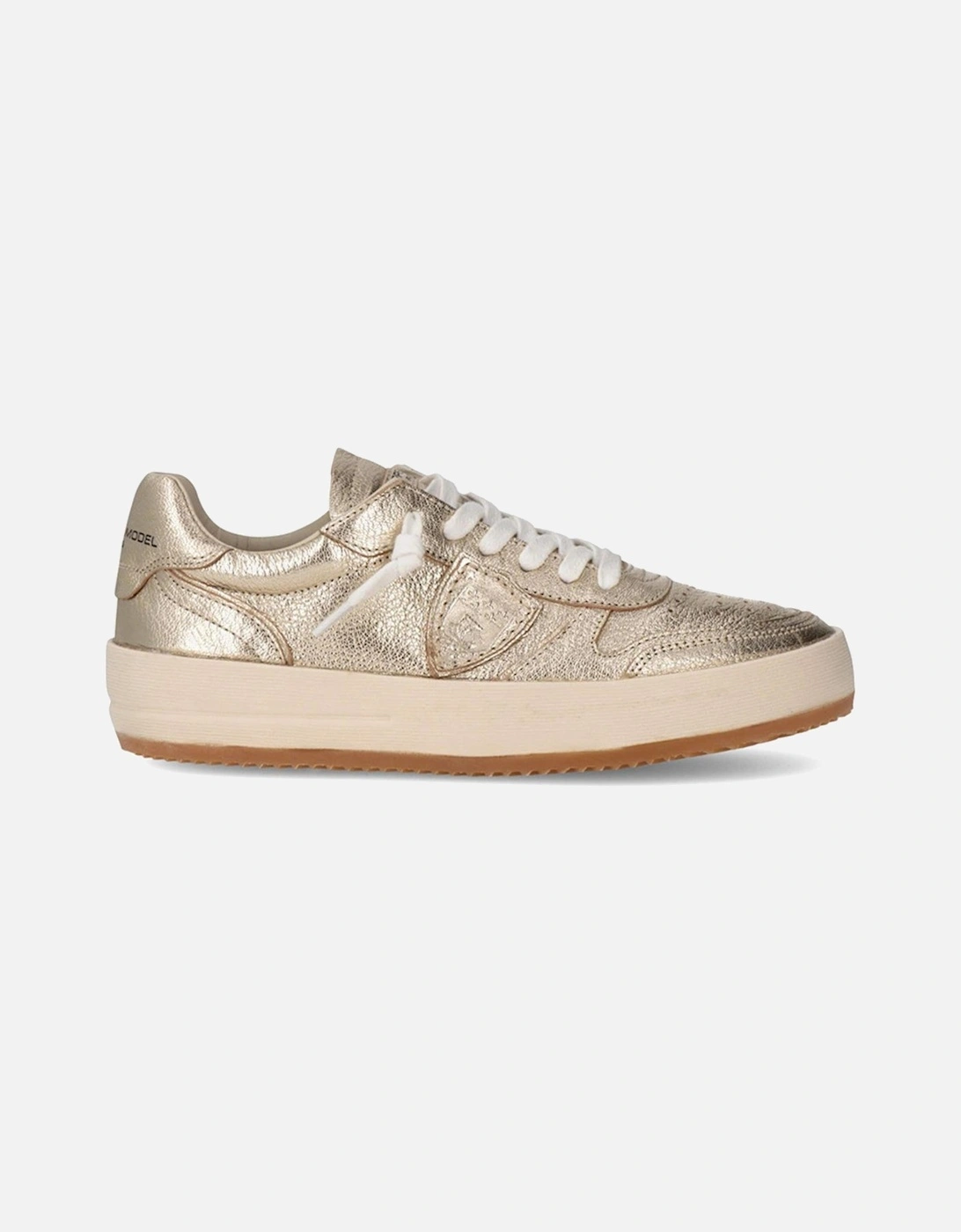 Tropez Metallic Leather Sneakers Women - Gold, 4 of 3