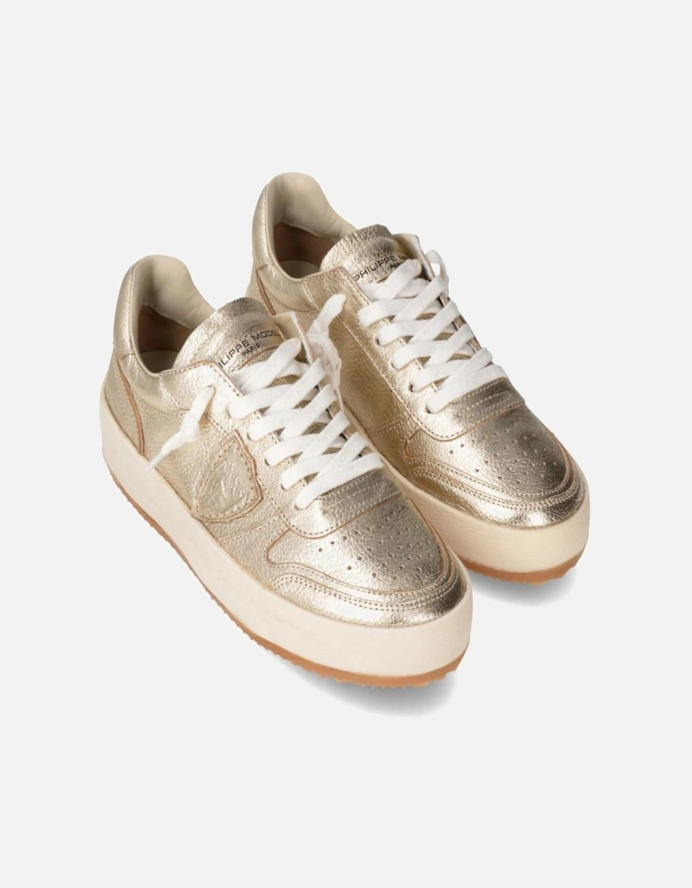 Tropez Metallic Leather Sneakers Women - Gold